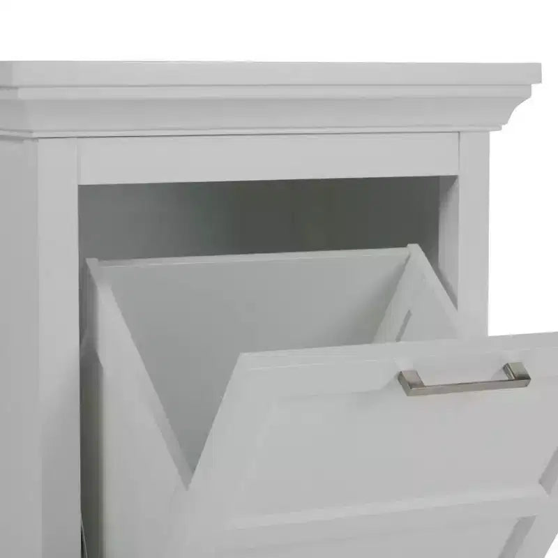 Panier à linge basculant blanc, un compartiment, 52,1 cm (L) x 38,1 cm (P) x 75,9 cm (H)