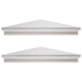 American Art Decor 8" x 16" Set of 2 Decorative Wood Floating Corner Shelves White - Rustic Farmhouse Style, MDF