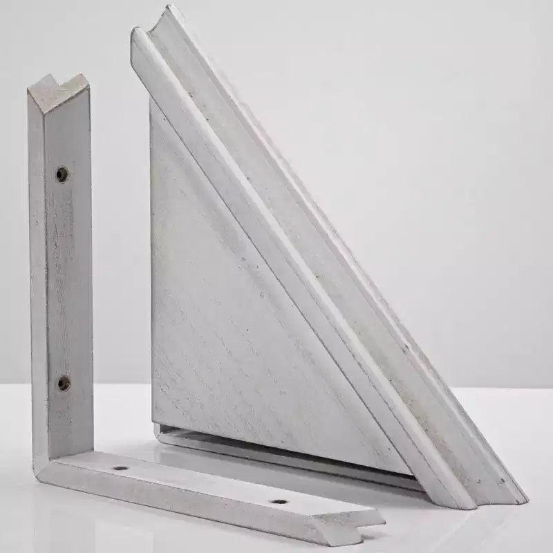 Étagères d'angle flottantes blanc blanchi, lot de 2