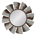 32" Millbrook Windmill Metal Wall Mirror Silver - Kate and Laurel: Galvanized, Rustic Accent, No Assembly Required
