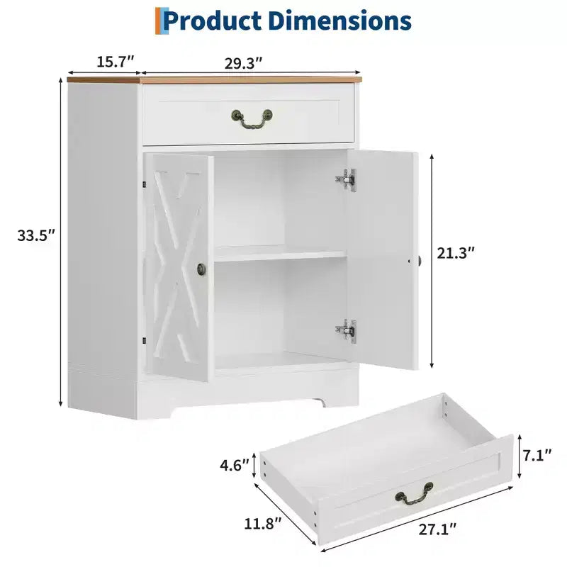 Meuble de Bar à Café de Ferme Blanc – Style 2 ou 4 Portes, Monoposte