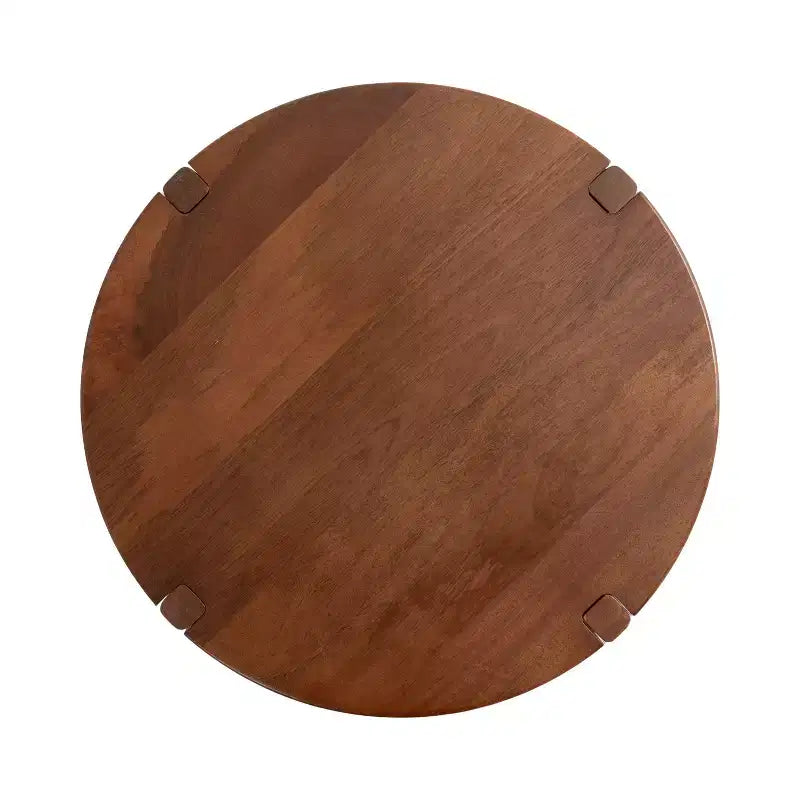 Table d'appoint ronde en bois – Noir / Noyer, pieds arqués