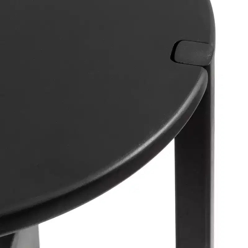 Table d'appoint ronde en bois – Noir / Noyer, pieds arqués