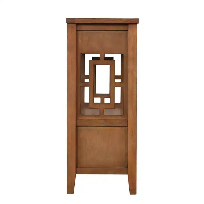 Console de ferme marron avec 4 tiroirs et étagère ouverte