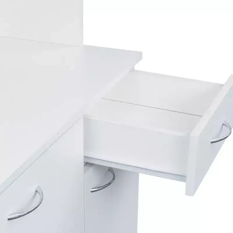 Armoire haute de rangement – 6 portes et 1 tiroir, multi-pièces (noir / chêne / noyer / blanc)