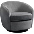 Elements Chanel 34 Wide Bristo Gray Fabric Swivel Chair