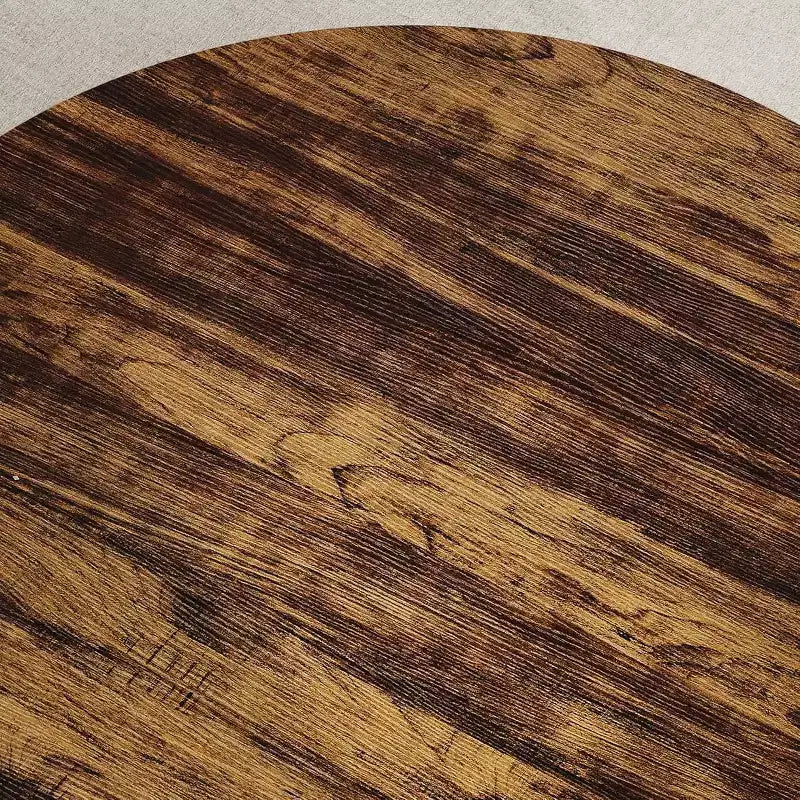 Table basse ronde à 2 niveaux Chêne clair / brun, style industriel, 1 à 2 places