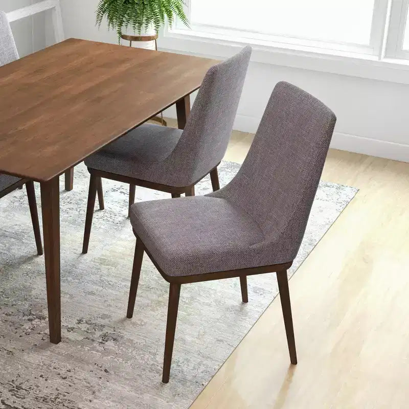 Chaises de salle à manger en velours vert/gris, dossier bas sans accoudoirs, lot de 2