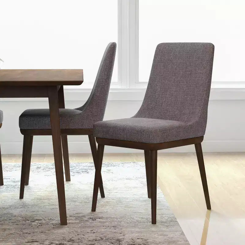 Chaises de salle à manger en velours vert/gris, dossier bas sans accoudoirs, lot de 2