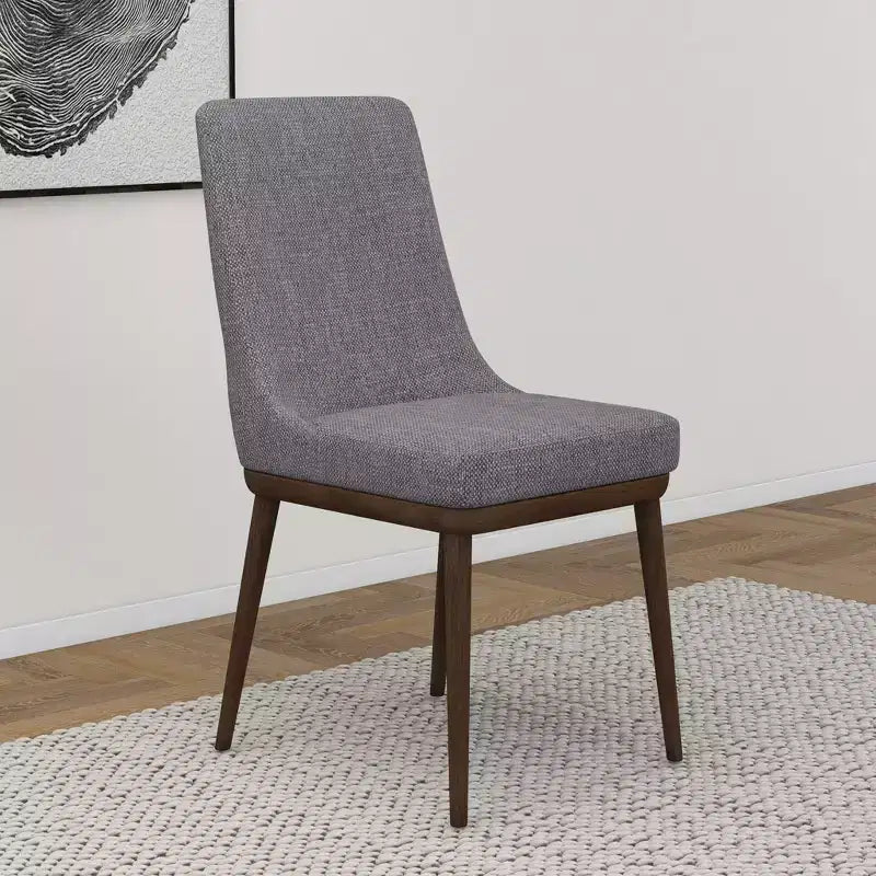 Chaises de salle à manger en velours vert/gris, dossier bas sans accoudoirs, lot de 2