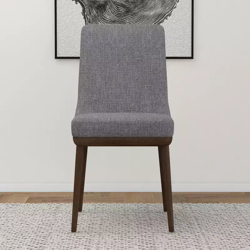 Chaises de salle à manger en velours vert/gris, dossier bas sans accoudoirs, lot de 2