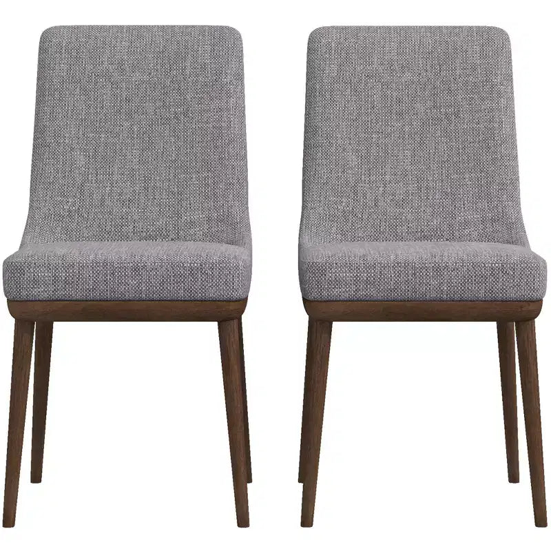 Chaises de salle à manger en velours vert/gris, dossier bas sans accoudoirs, lot de 2