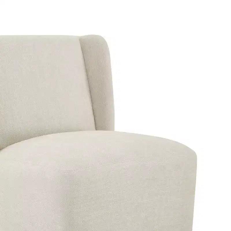 Chaise de salle à manger sans accoudoirs en tissu couleur kaki/lin avec roulettes, 1 place