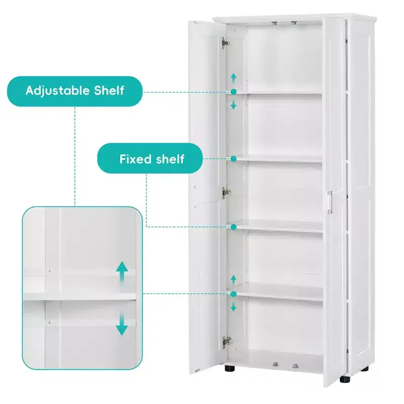 Armoire de rangement autoportante noire et blanche à 2 portes