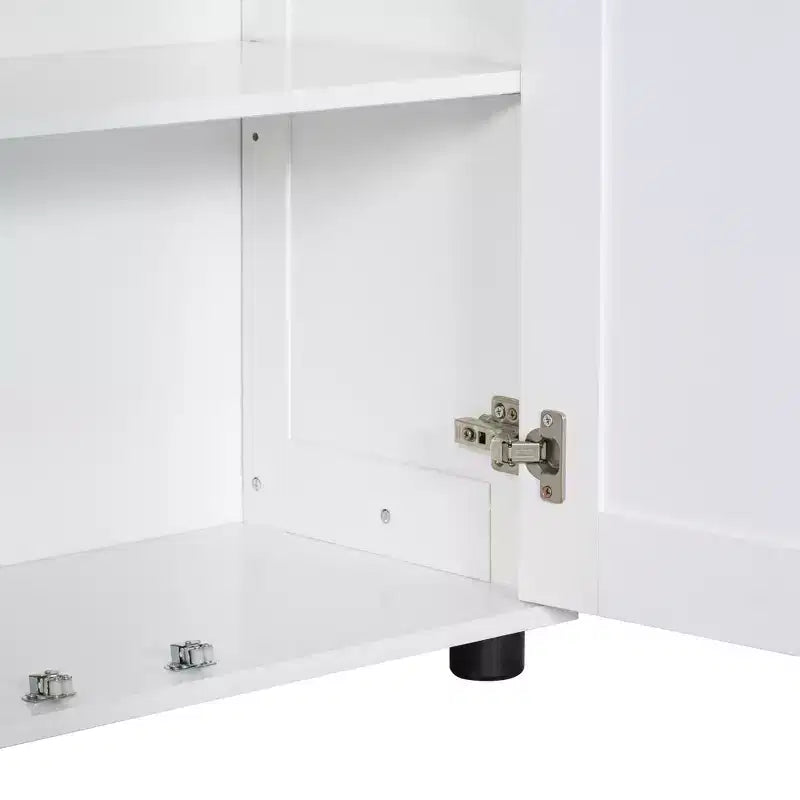 Armoire de rangement autoportante noire et blanche à 2 portes
