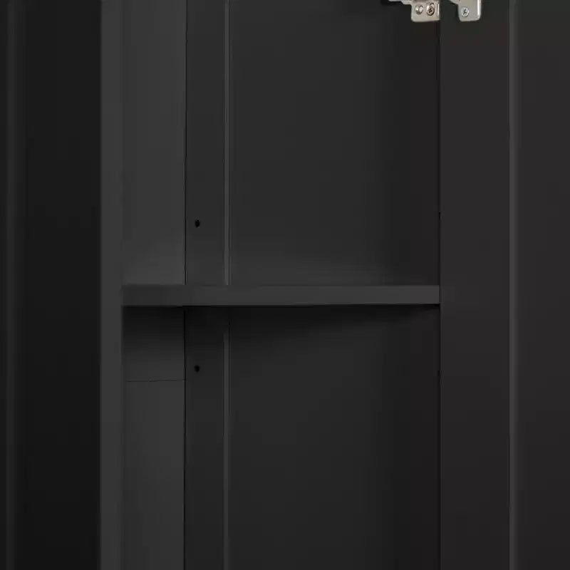 Armoire de rangement autoportante noire et blanche à 2 portes