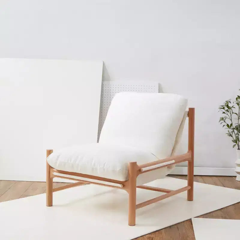 Fauteuil d'appoint sans accoudoirs en bouclé ivoire, 1 place