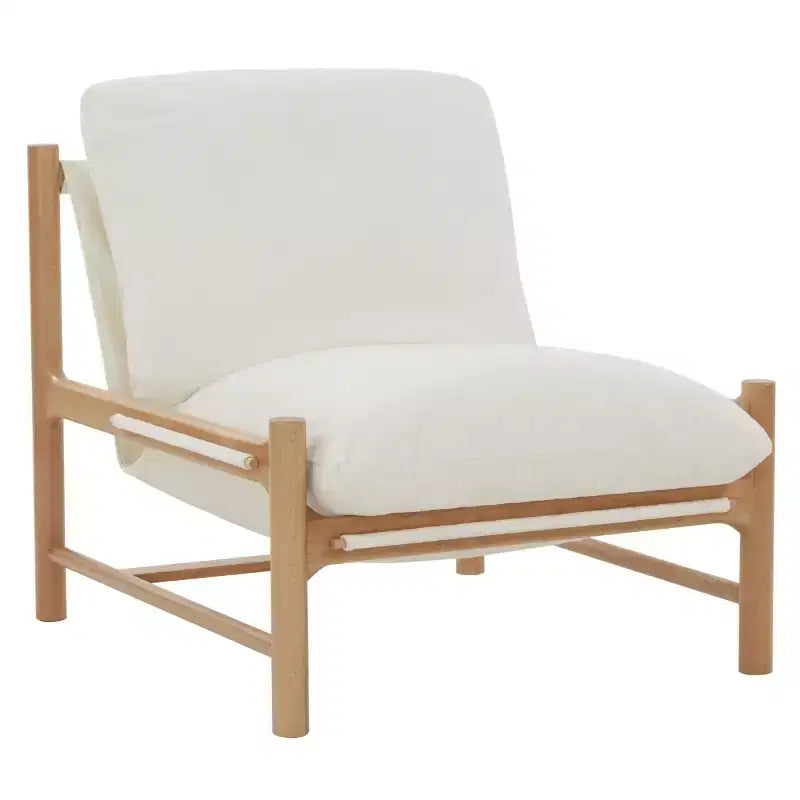Fauteuil d'appoint sans accoudoirs en bouclé ivoire, 1 place