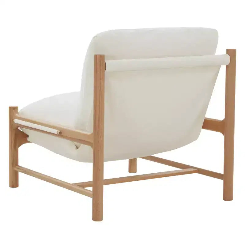 Fauteuil d'appoint sans accoudoirs en bouclé ivoire, 1 place