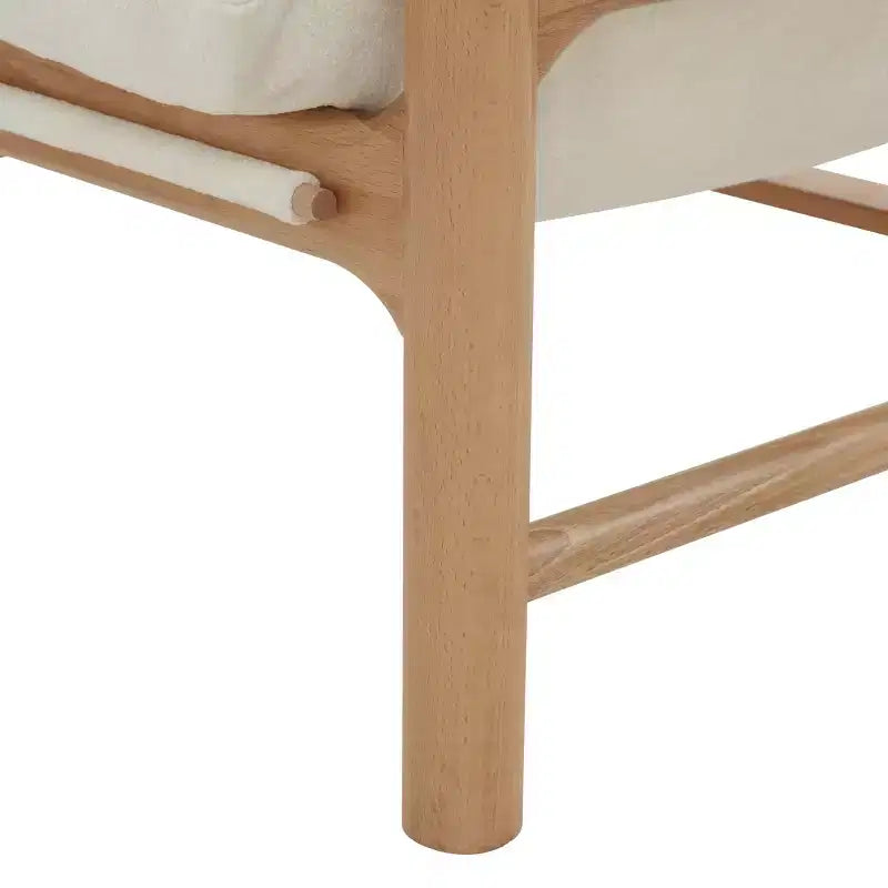 Fauteuil d'appoint sans accoudoirs en bouclé ivoire, 1 place