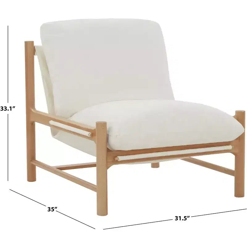 Fauteuil d'appoint sans accoudoirs en bouclé ivoire, 1 place