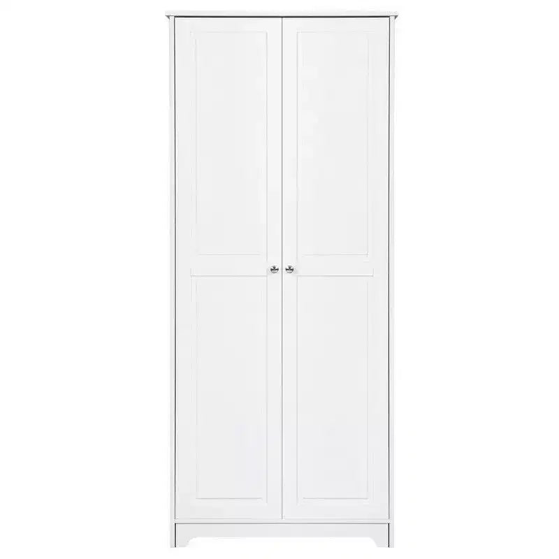 Armoire double porte blanche, 2 portes, une personne
