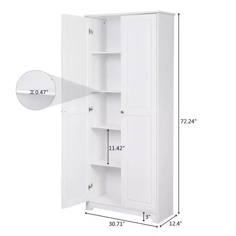 Armoire double porte blanche, 2 portes, une personne