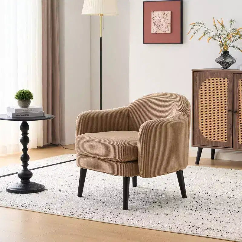 Fauteuil d'appoint rembourré beige, une place