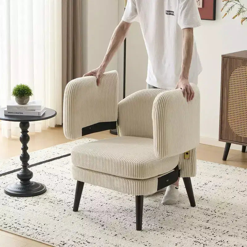 Fauteuil d'appoint rembourré beige, une place