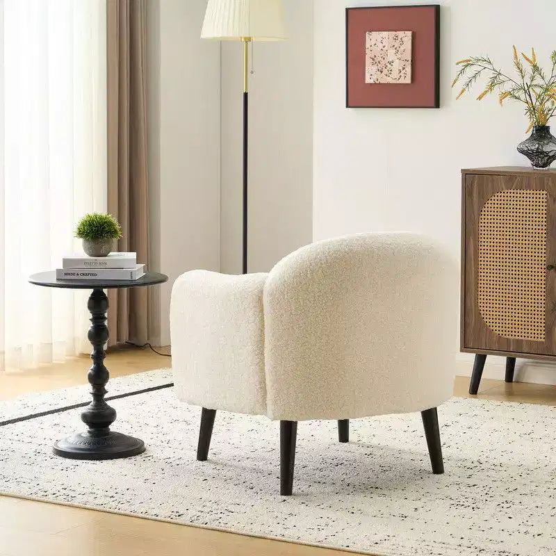 Fauteuil d'appoint rembourré beige, une place