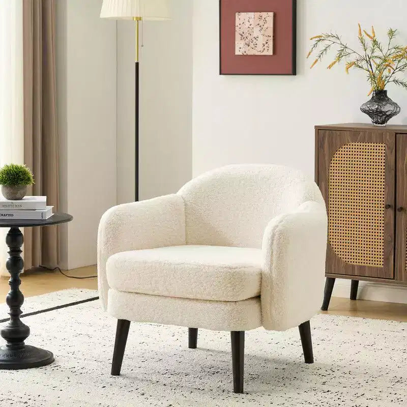 Fauteuil d'appoint rembourré beige, une place