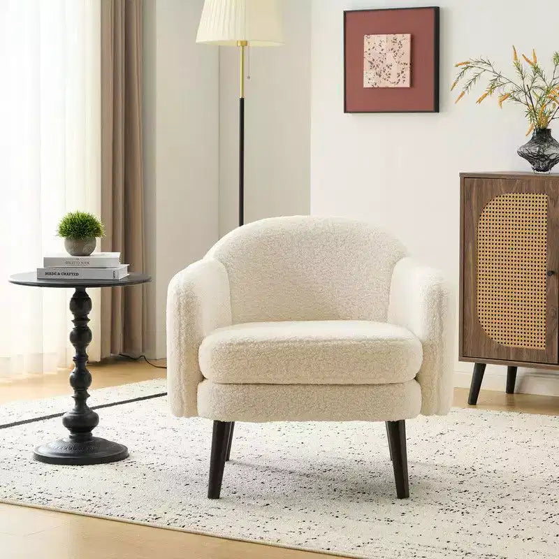 Fauteuil d'appoint rembourré beige, une place