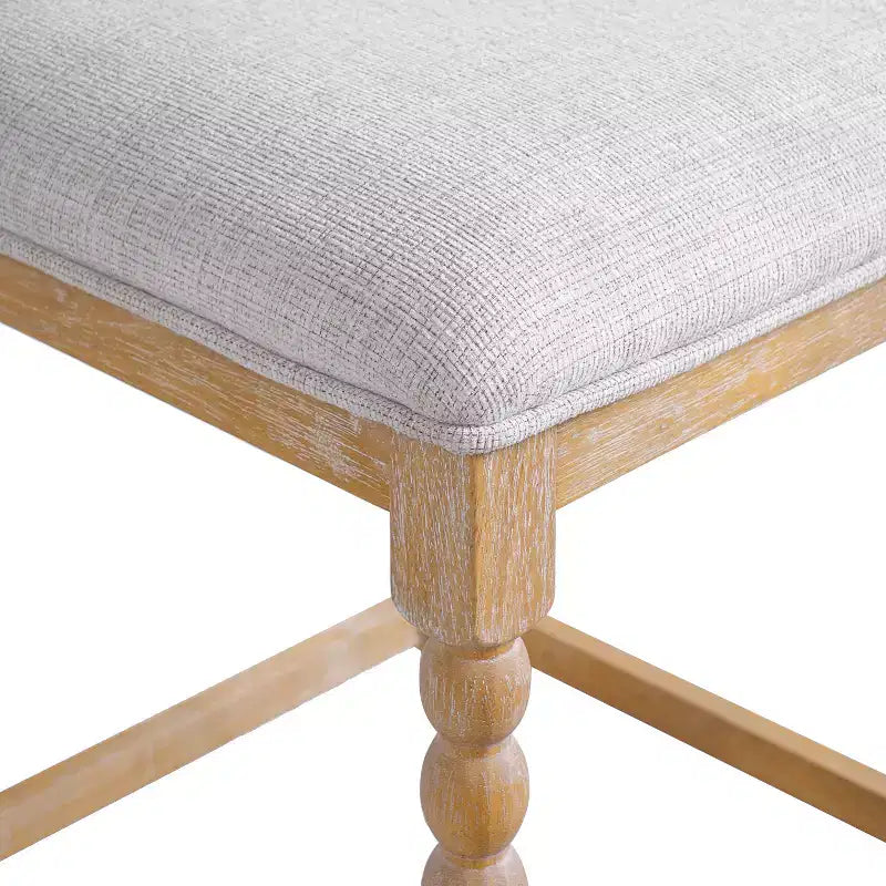 Tabouret de comptoir sans dossier en bois d'acacia naturel et gris foncé, siège rembourré, lot de 2 / lot de 4