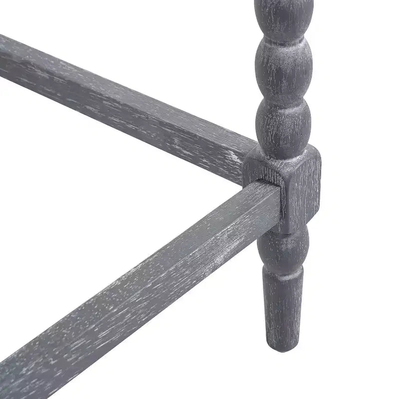 Tabouret de comptoir sans dossier en bois d'acacia naturel et gris foncé, siège rembourré, lot de 2 / lot de 4