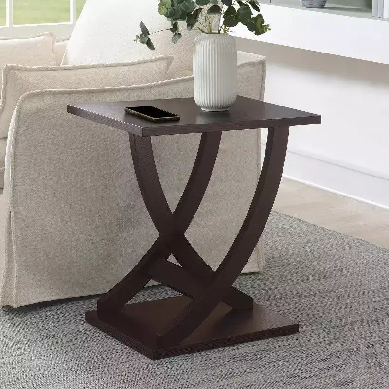 Bout de canapé en bois marron, style moderne, 1 personne