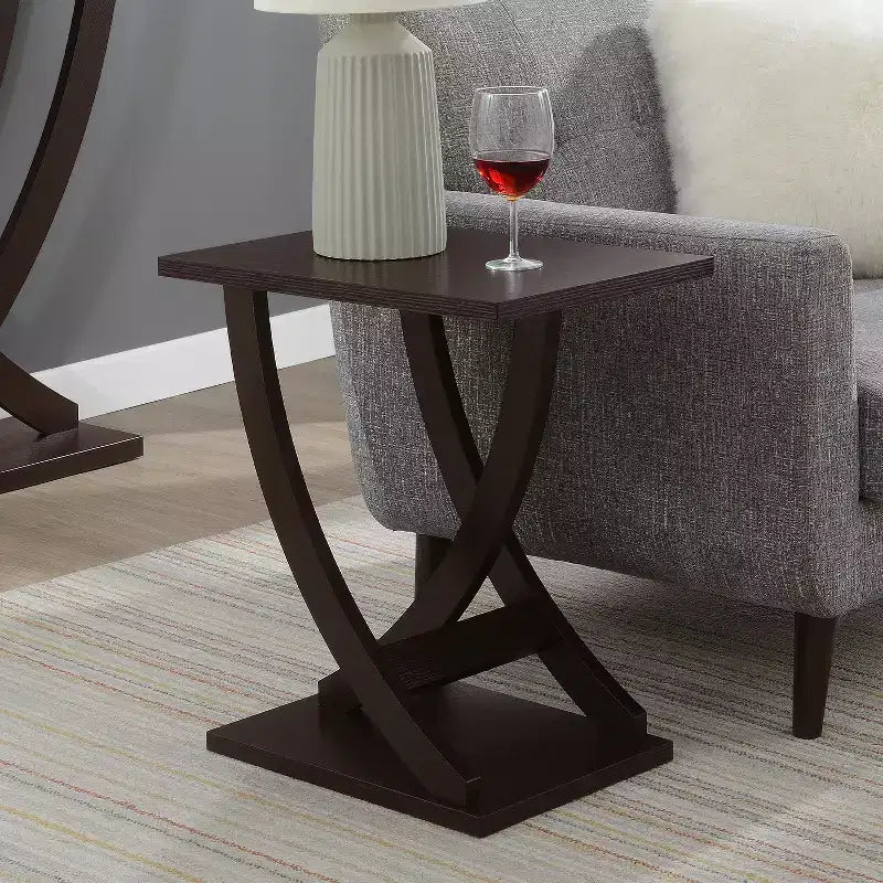 Bout de canapé en bois marron, style moderne, 1 personne