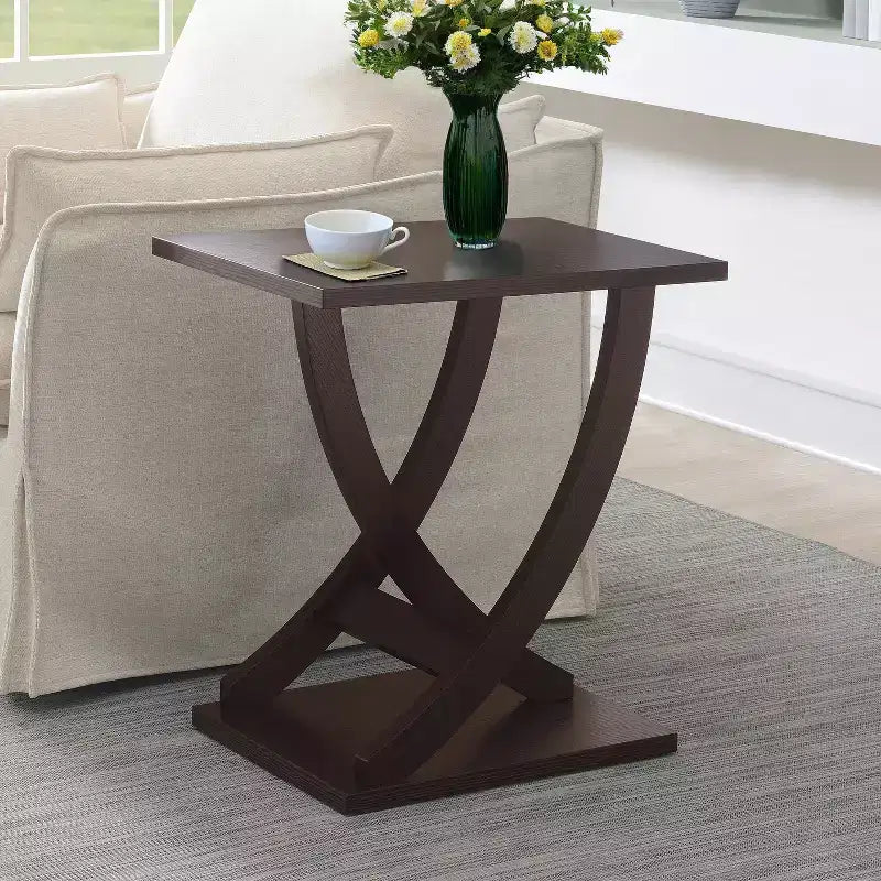 Bout de canapé en bois marron, style moderne, 1 personne