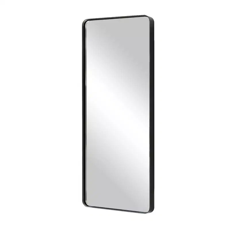 Miroir pleine longueur noir, cadre en alliage d'aluminium, autoportant, simple