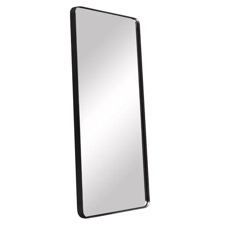 Miroir pleine longueur noir, cadre en alliage d'aluminium, autoportant, simple