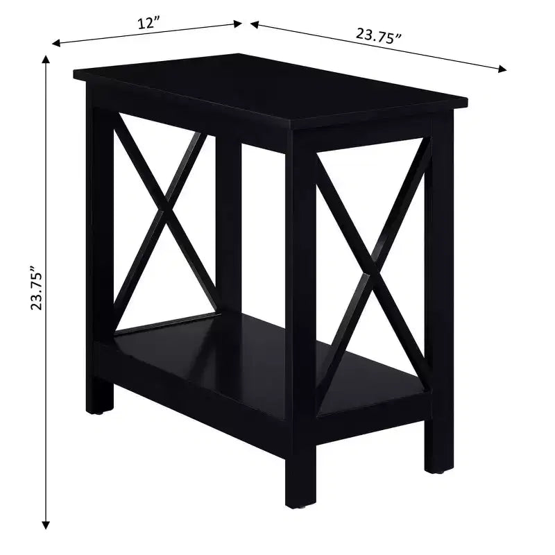 Table d'appoint à 2 niveaux en bois noir, 1 personne
