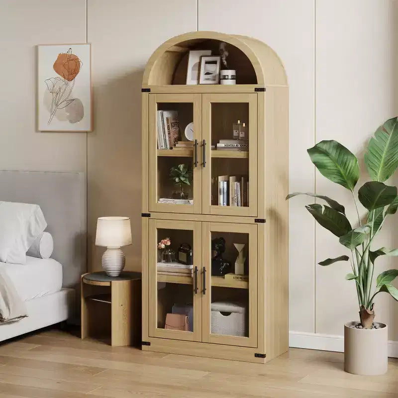 Étagère bibliothèque à 5 niveaux avec porte – Noir / Blanc / Jaune, style industriel