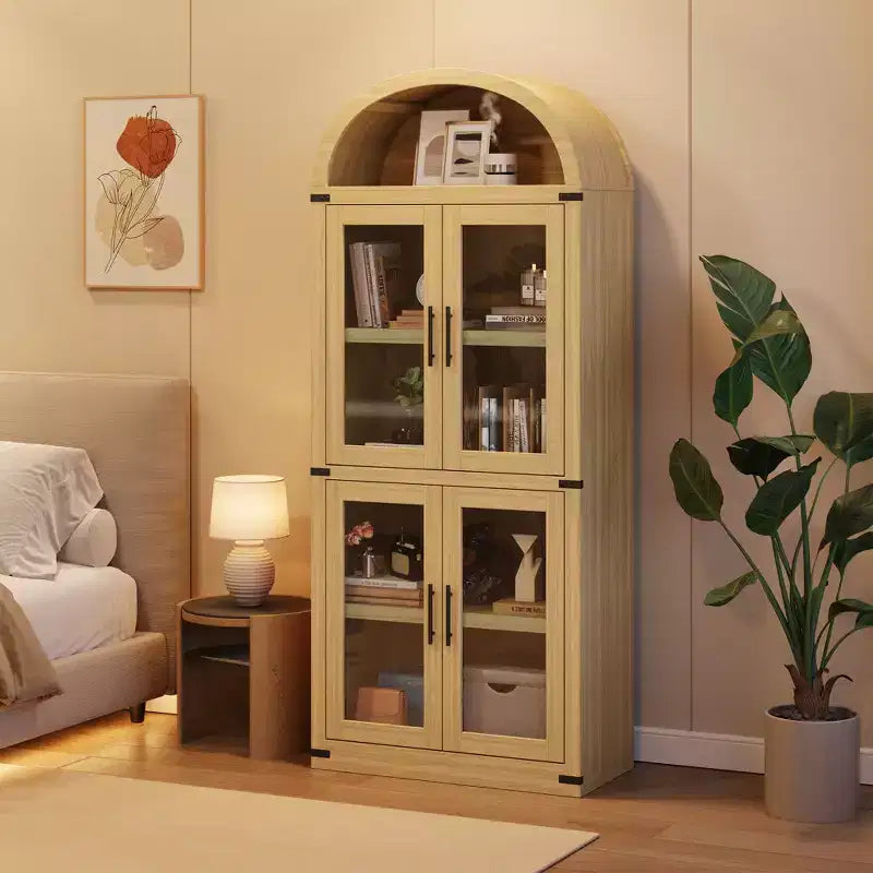 Étagère bibliothèque à 5 niveaux avec porte – Noir / Blanc / Jaune, style industriel