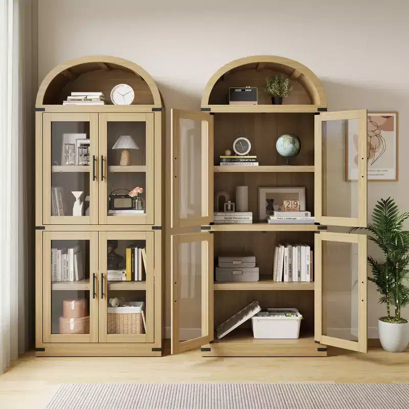 Étagère bibliothèque à 5 niveaux avec porte – Noir / Blanc / Jaune, style industriel