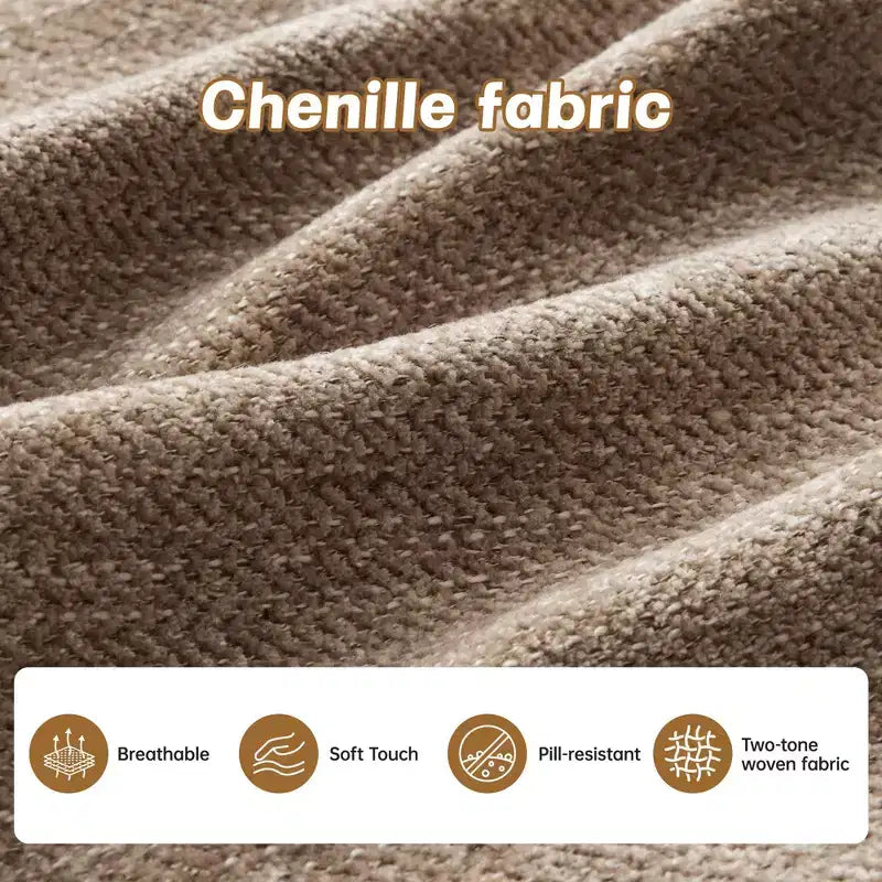 Canapé d'angle modulable 3 places en chenille beige