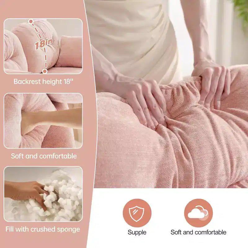 Canapé d'angle modulable 3 places en chenille beige