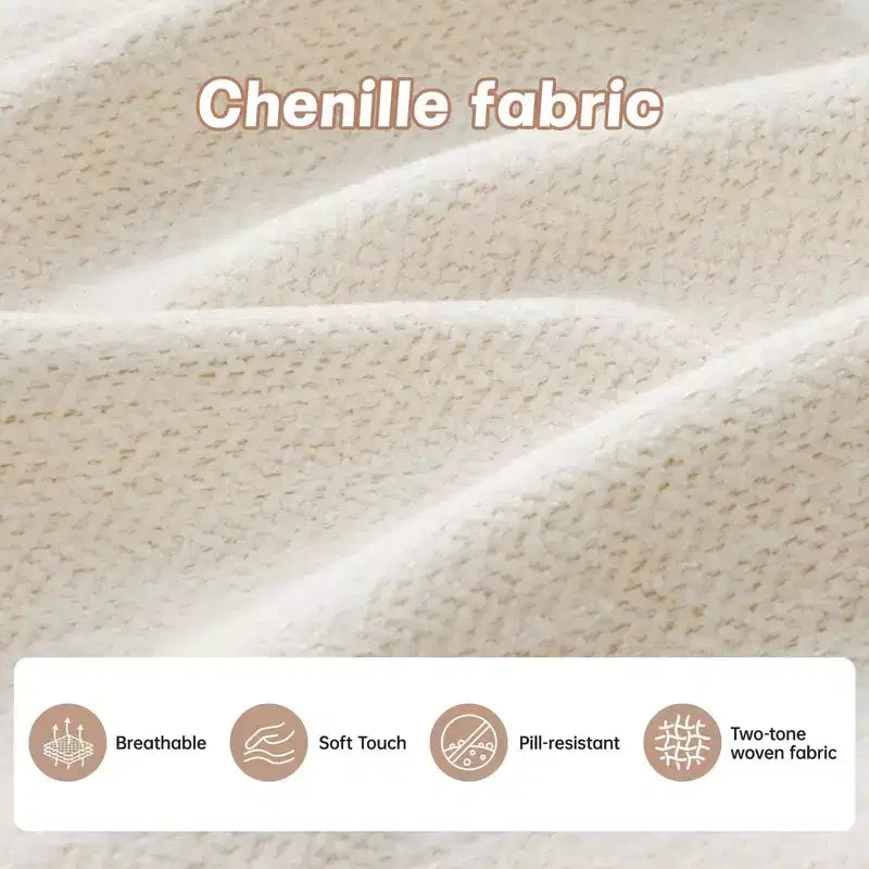 Canapé d'angle modulable 3 places en chenille beige