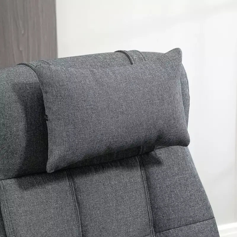 Fauteuil de bureau rembourré à dossier haut avec appuie-tête et repose-pieds rétractable, gris foncé/gris, individuel