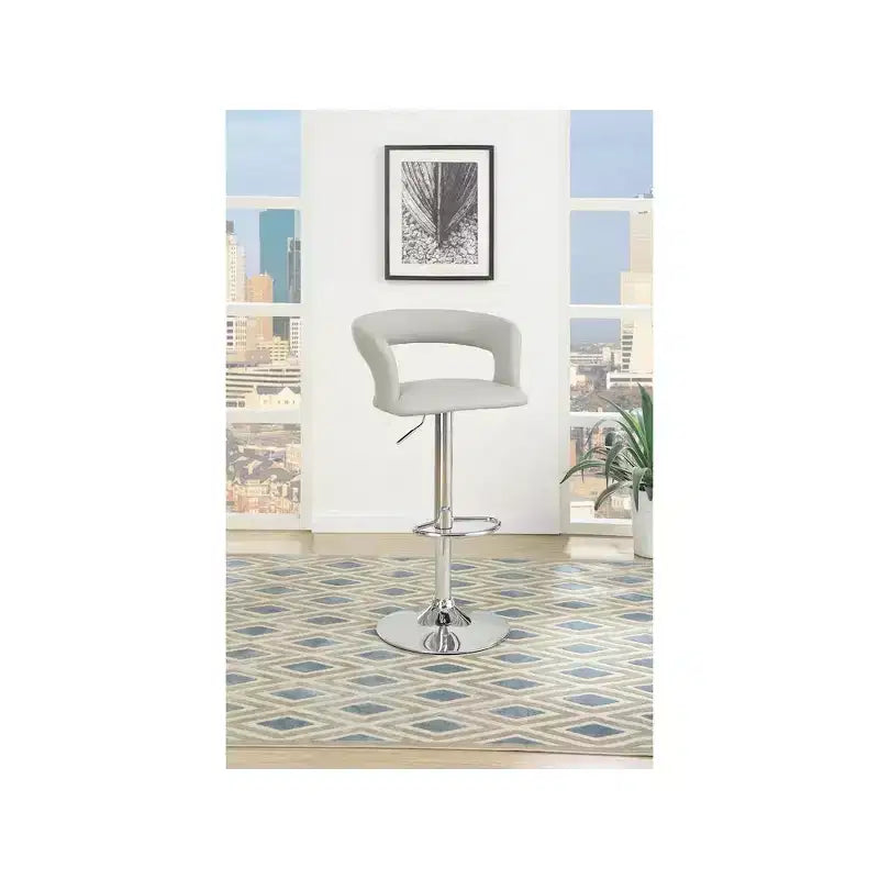 Tabouret de bar pivotant réglable en similicuir gris avec accoudoirs, lot de 2