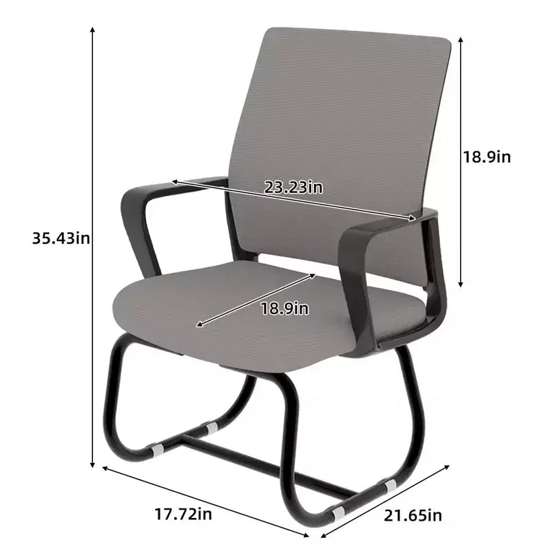 Chaise de bureau rembourrée Noir / Gris / Blanc / Multicolore avec cadre en métal, accoudoirs fixes, siège unique