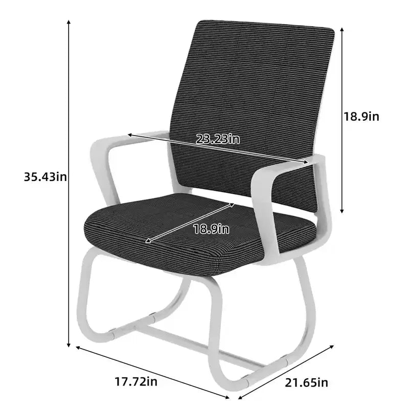 Chaise de bureau rembourrée Noir / Gris / Blanc / Multicolore avec cadre en métal, accoudoirs fixes, siège unique